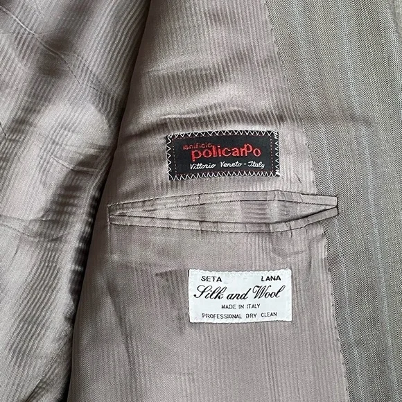 Collezioni L’Uomo Made In Italy Seta Silk And Wool Mens 2 Button Blazer Size 40R